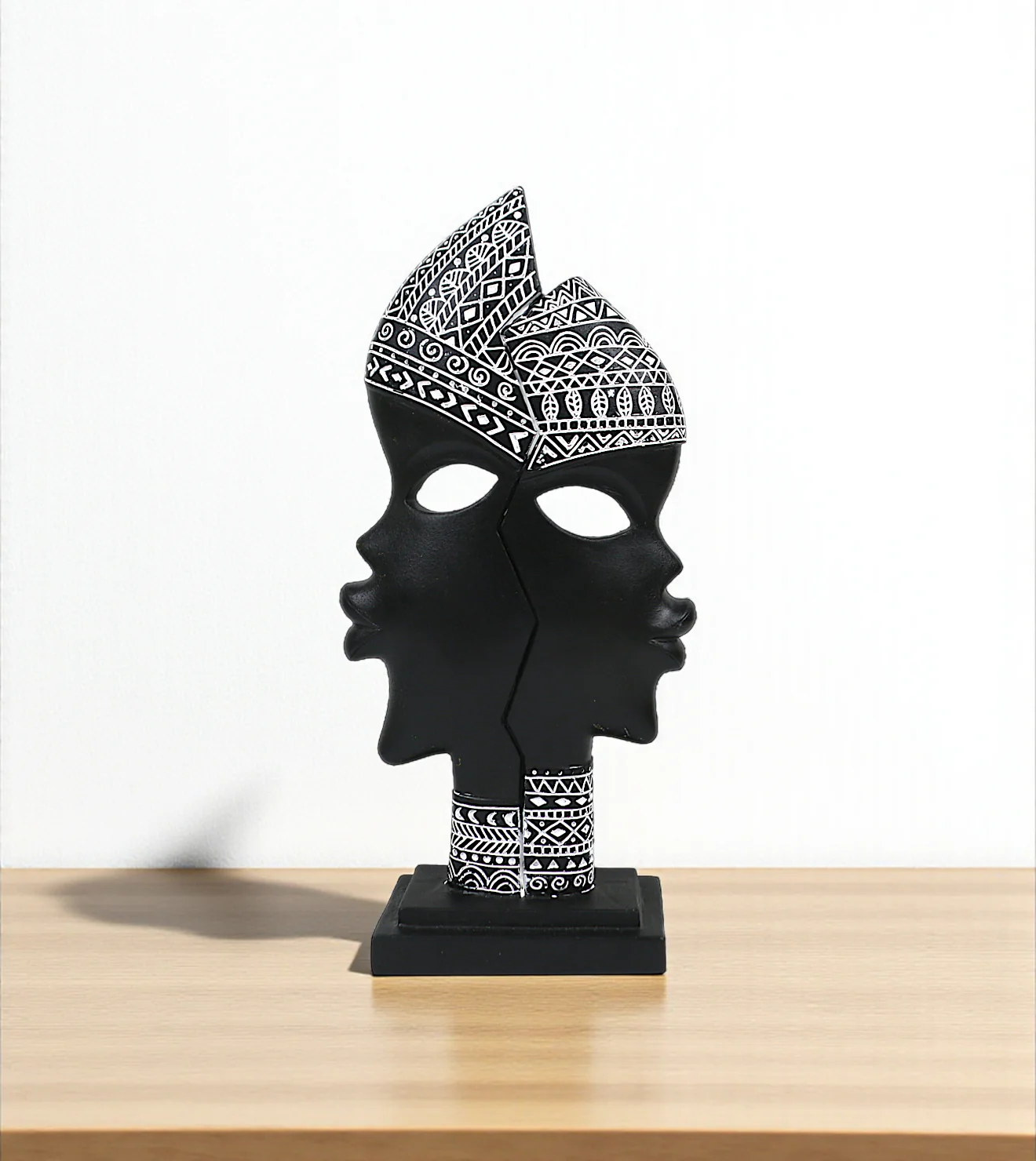 african lady mask black & white china 12x5.6