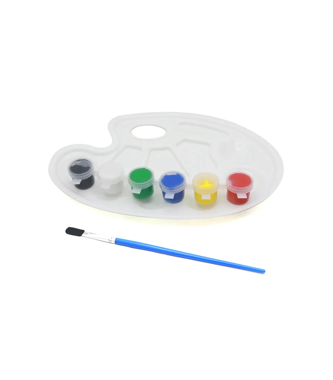 artist color mixing tray oval shape 10hole with 6 brush & 6 colors china 368