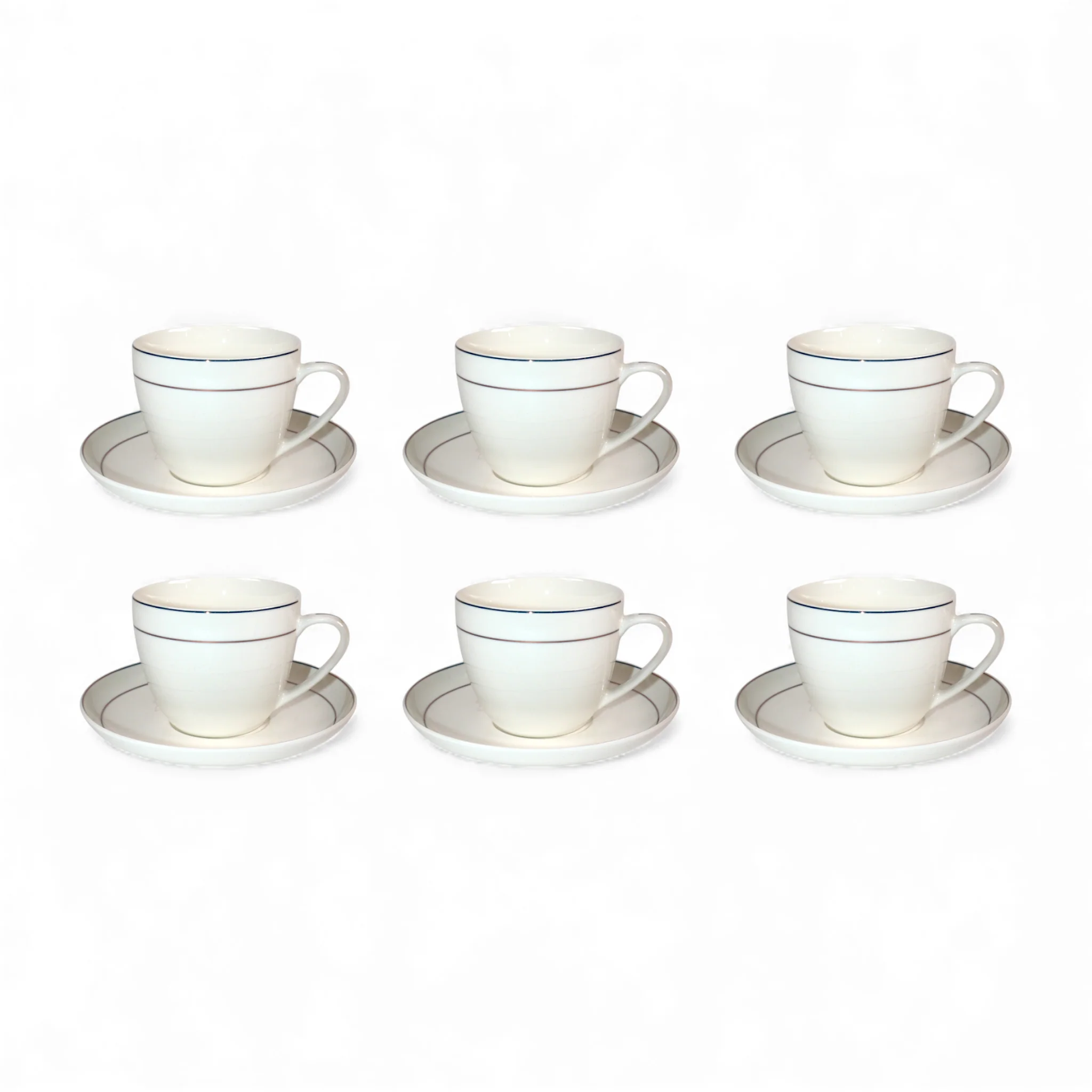 bone cup & saucer set printed coupe shape