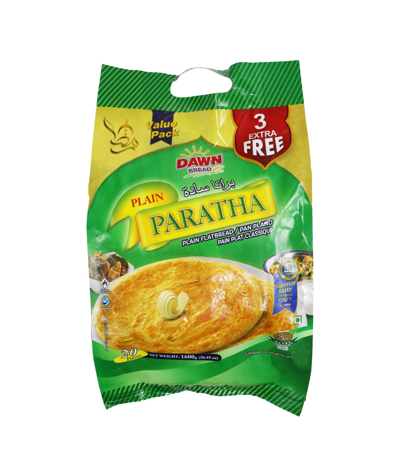 dawn plain paratha economy 1600g 20pc