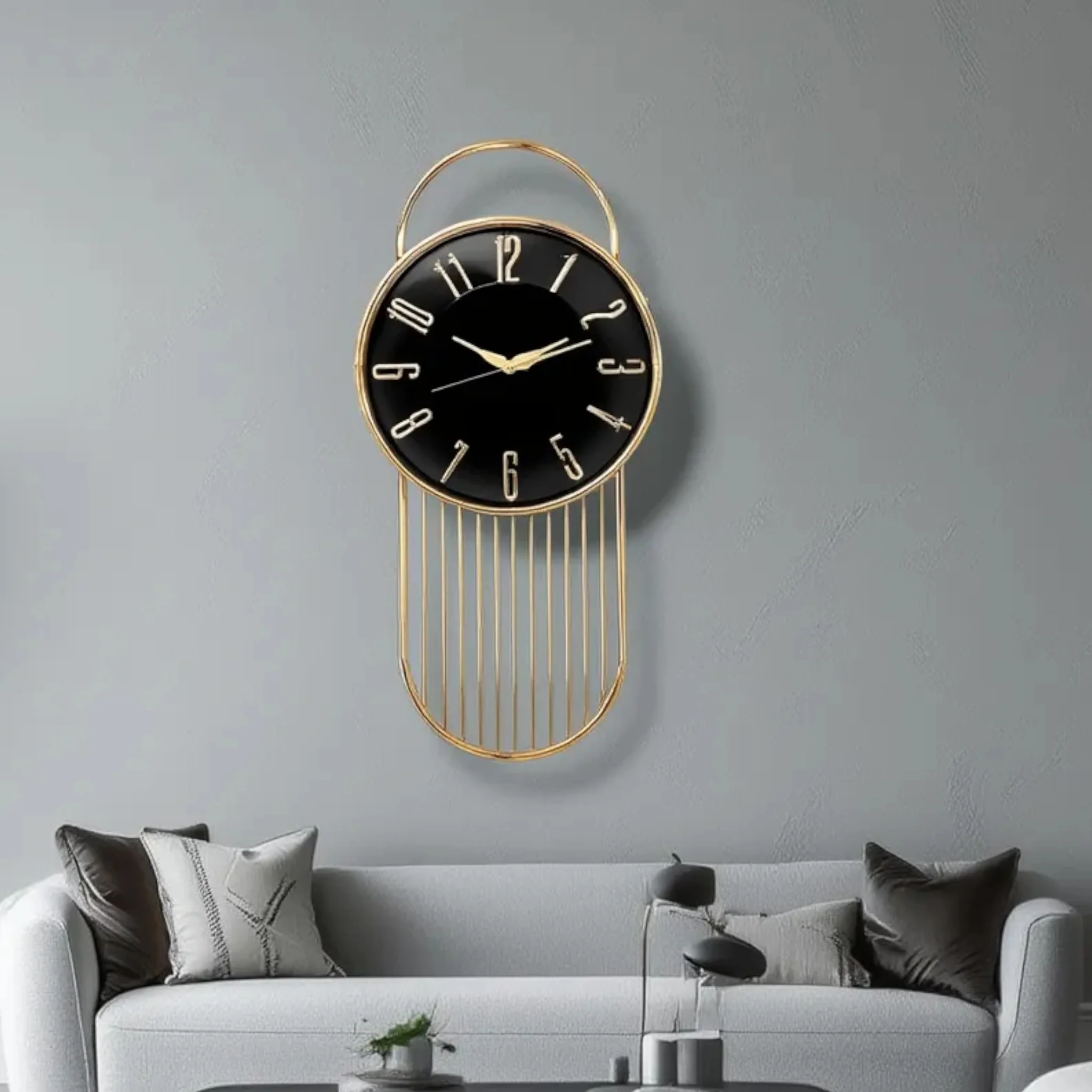 fancy wall clock black 26''x12.5'' china