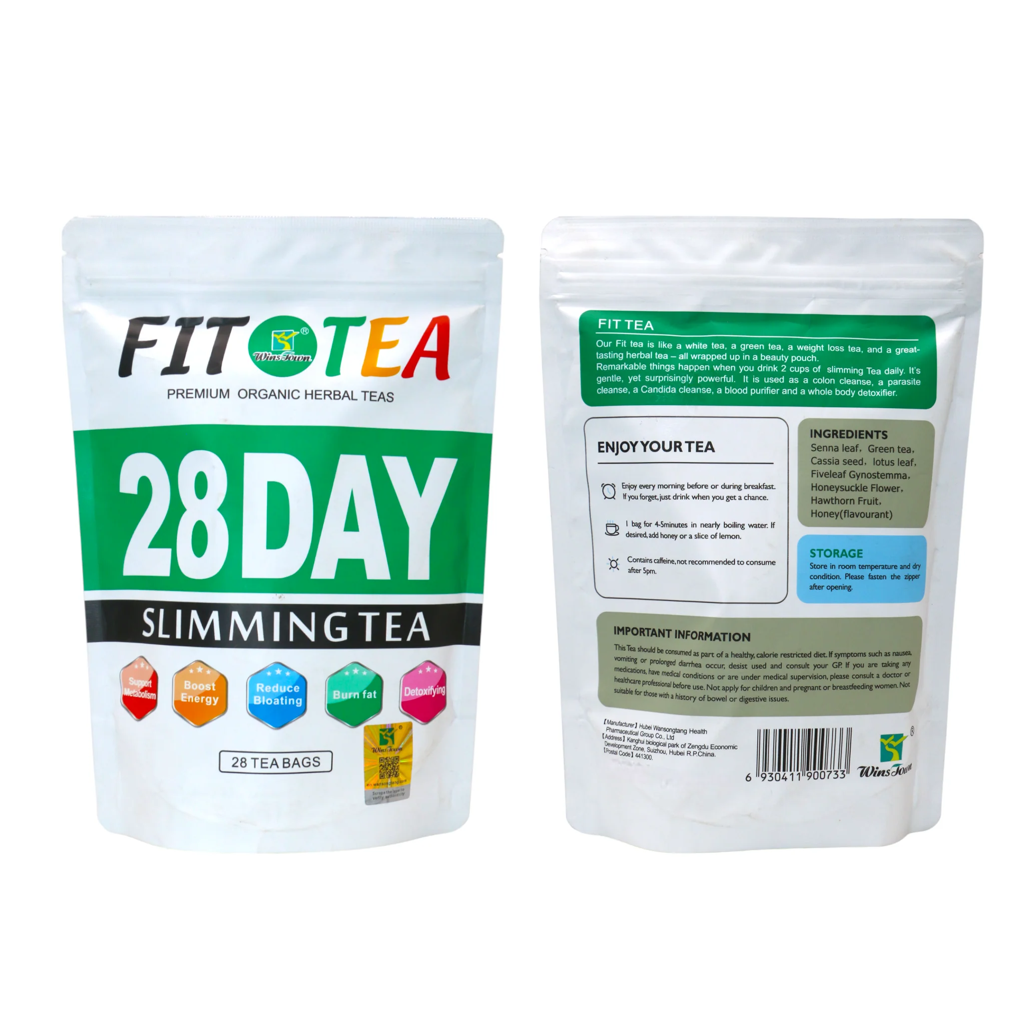 fit tea organic herbal slimming 28 tea bag