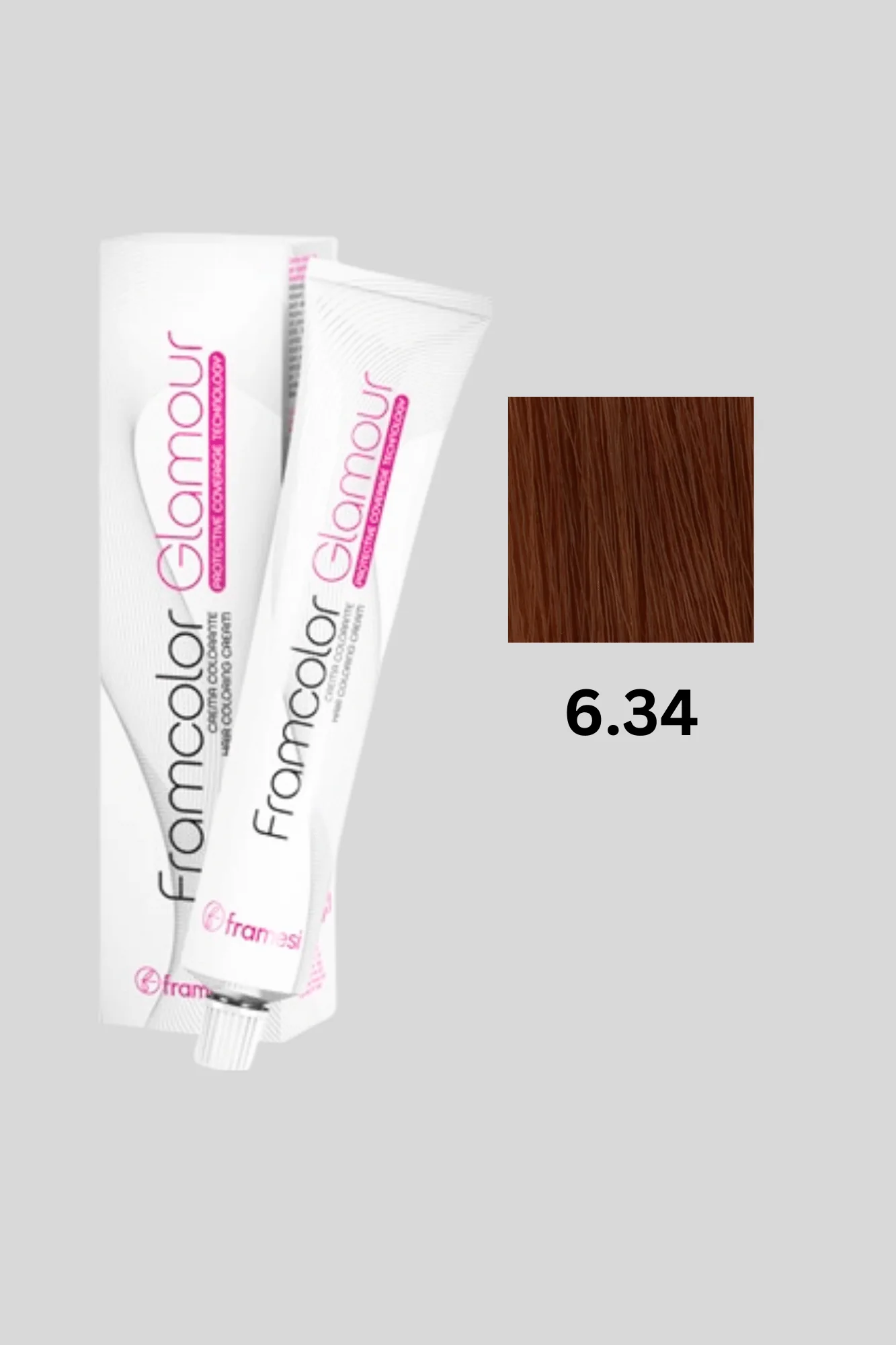 framesi hair color glamour 6.34 dark golden coppery blonde 100ml