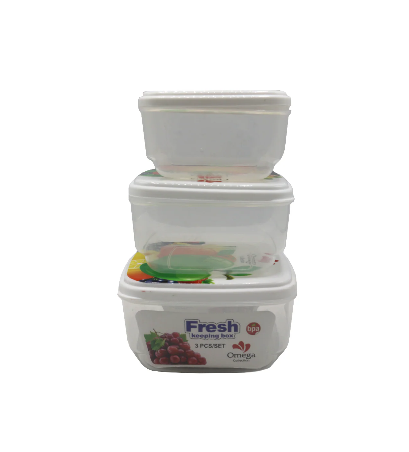 plastic box set 3in1 small square pak d205