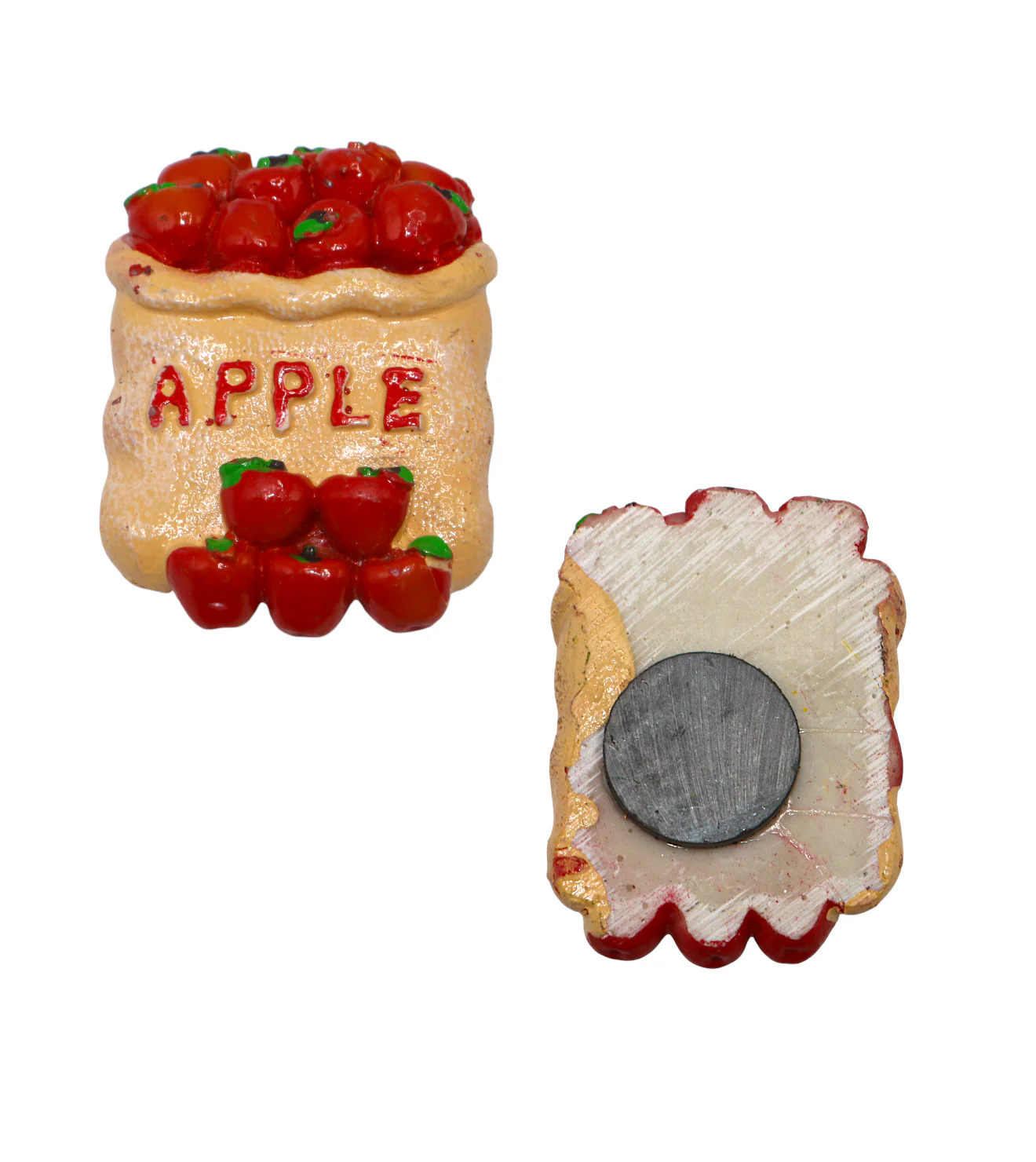 fridge magnet apple sack china 2.3"x1.8"