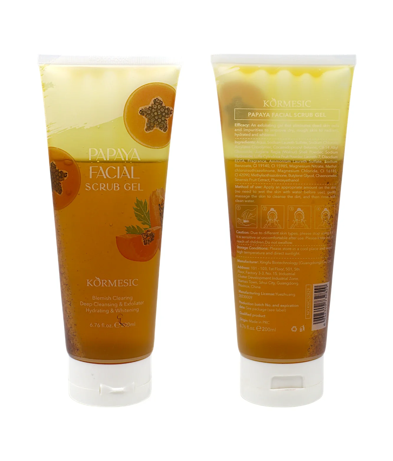 kormesic facial scrub gel papaya 200ml china
