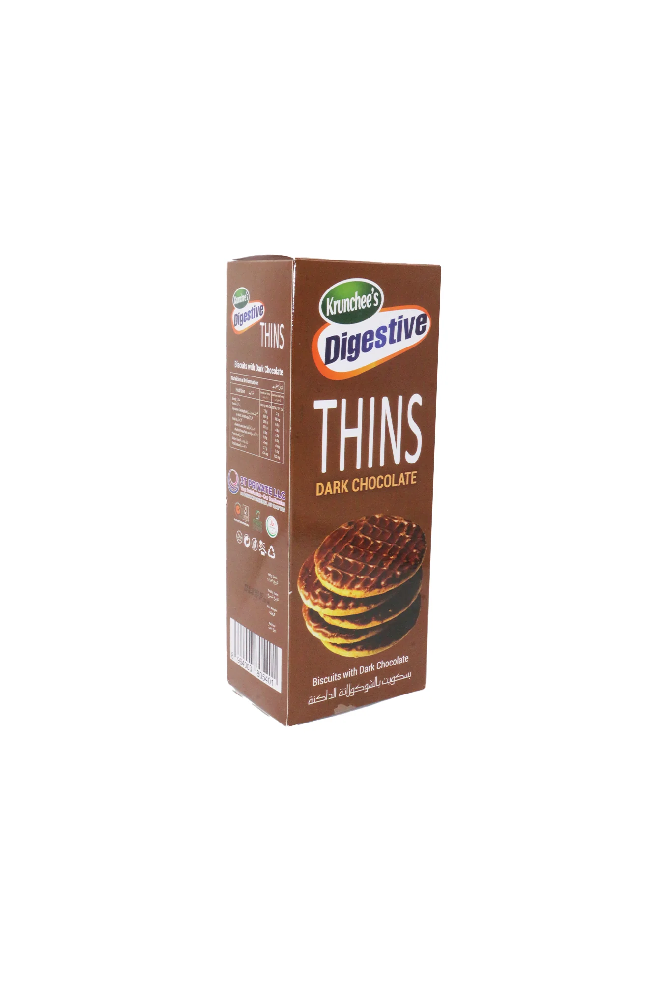 krunchees digestive thins biscuits dark chocolate 120g