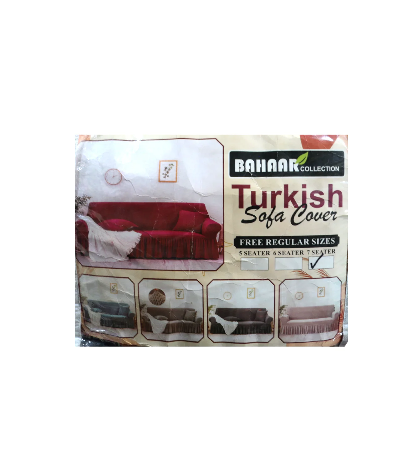 sofa cover 5seater maroon bubble - Image 3