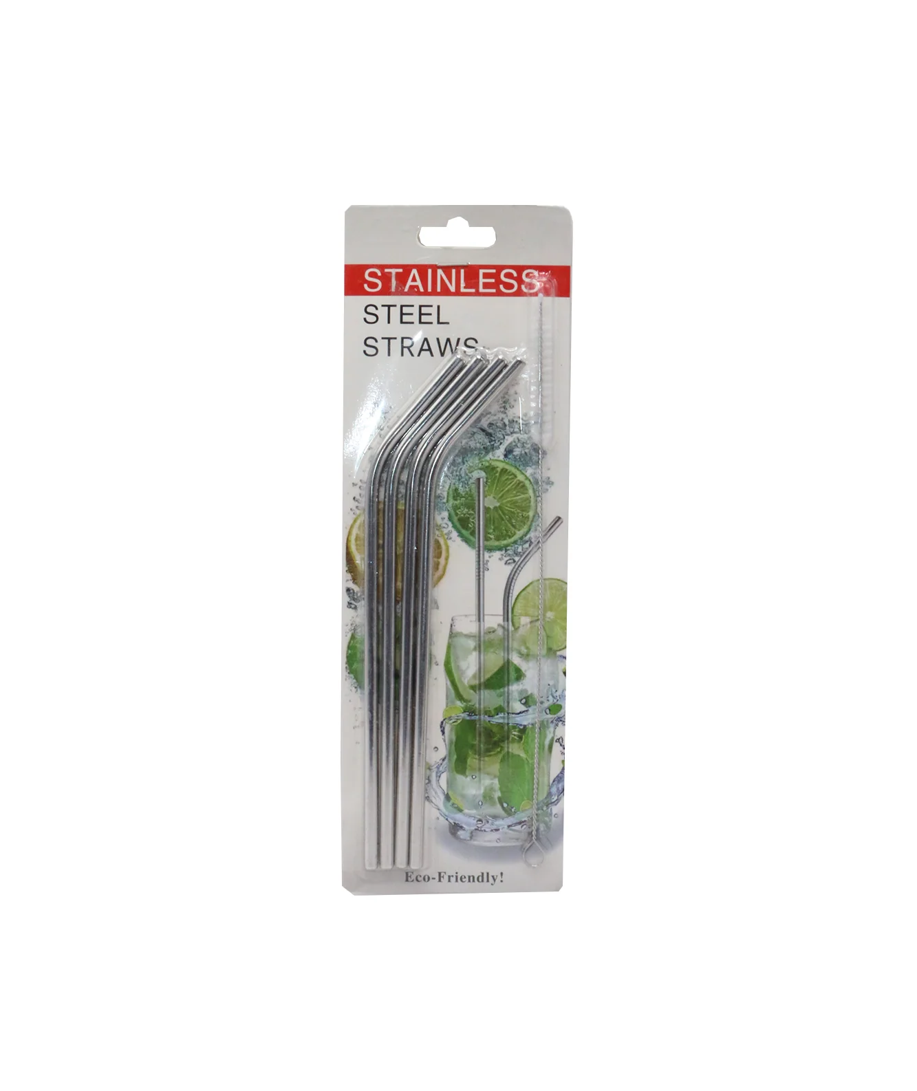 ss silver straw 4pc & brush china s1015