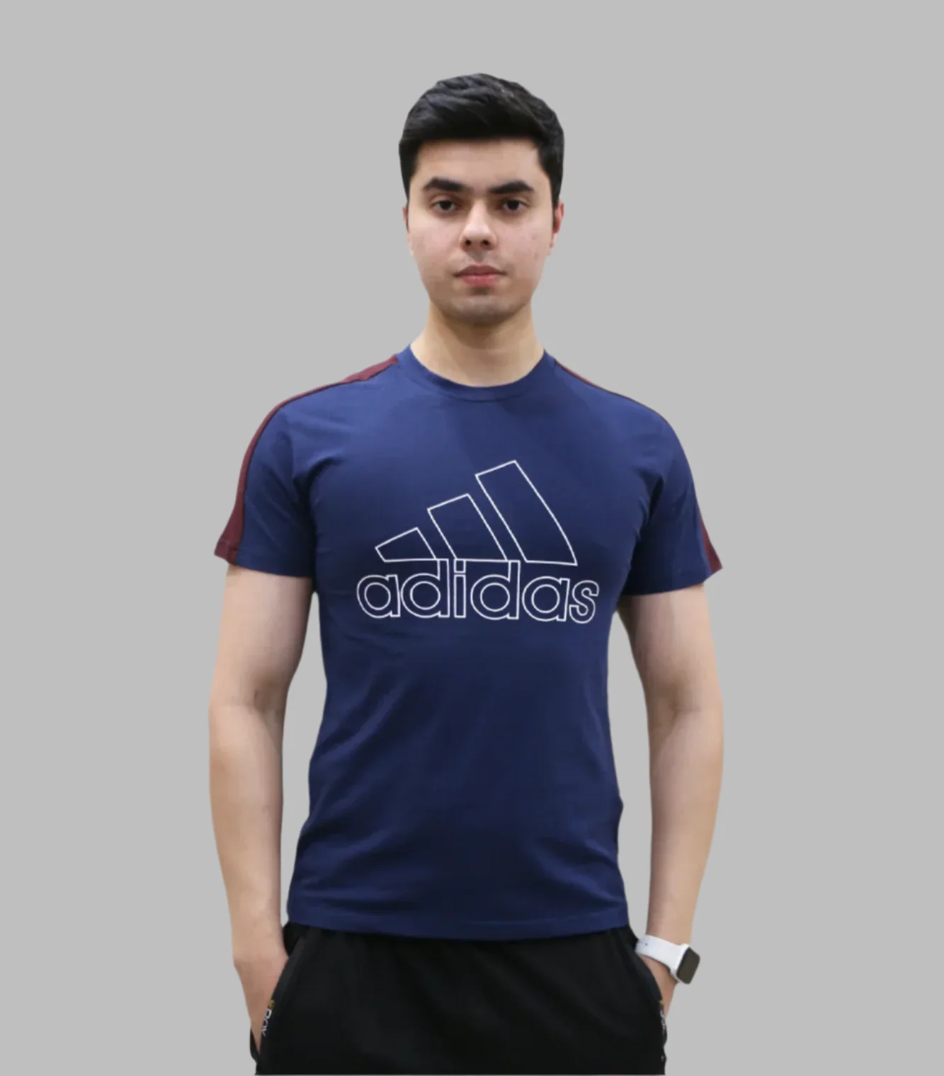 t shirt half sleeve adidas dark blue 3006