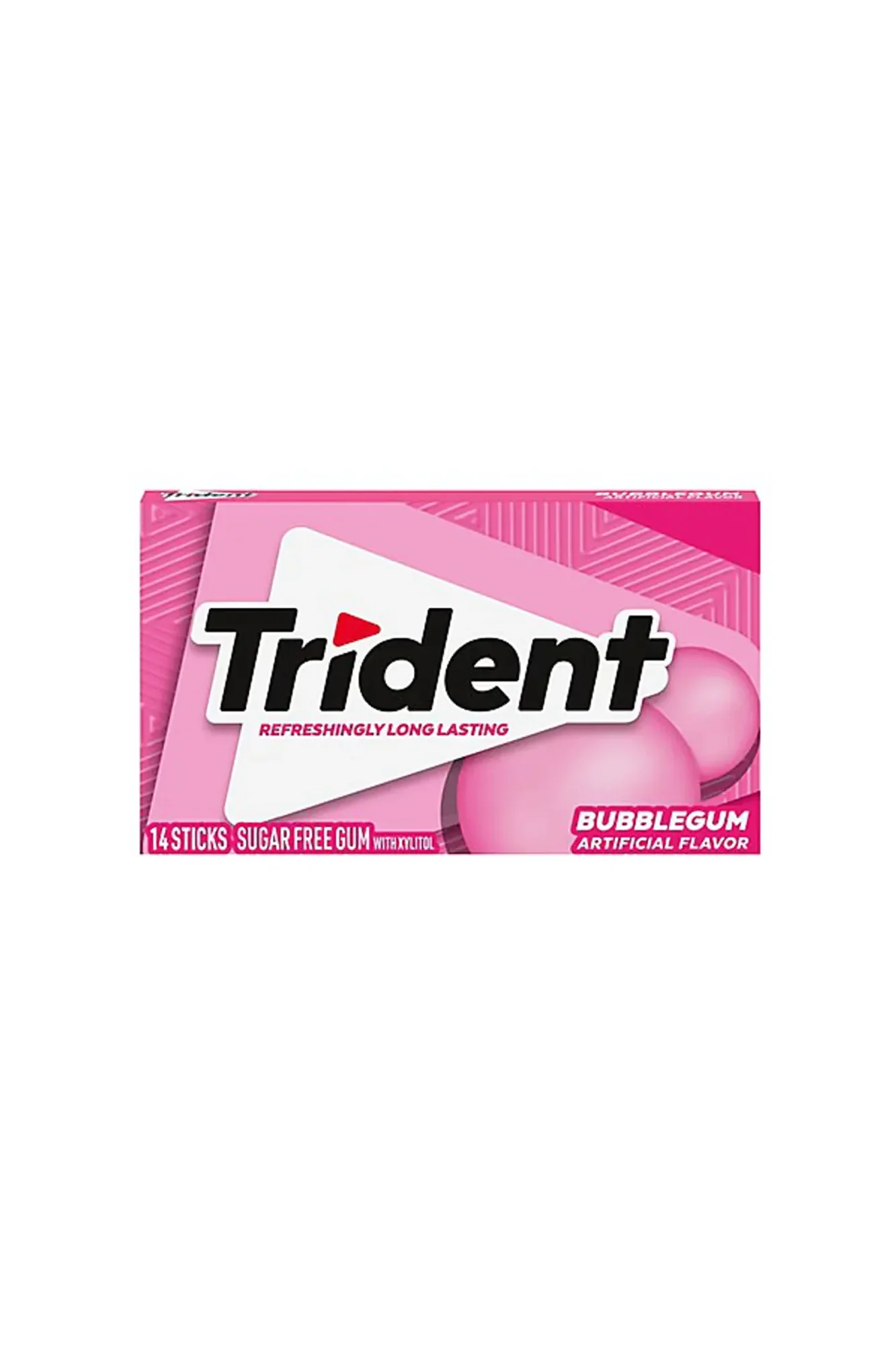trident gum bubblegum 14 sticks sugar free 26.6g usa