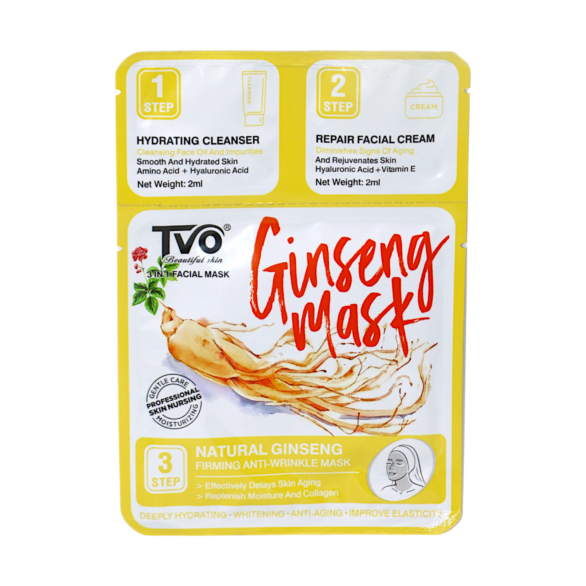 tvo sheet mask ginseng 3step china tvo-679