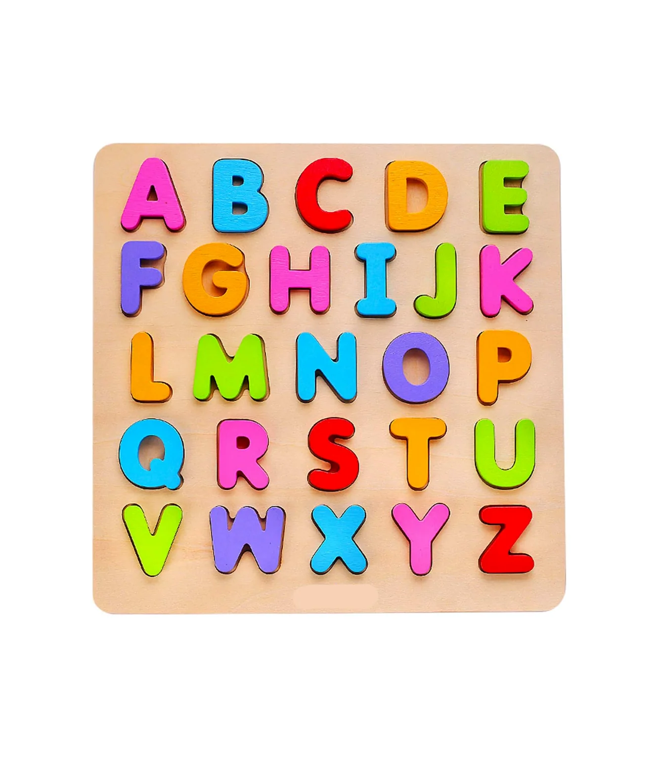 wooden peg board capital alphabet puzzle